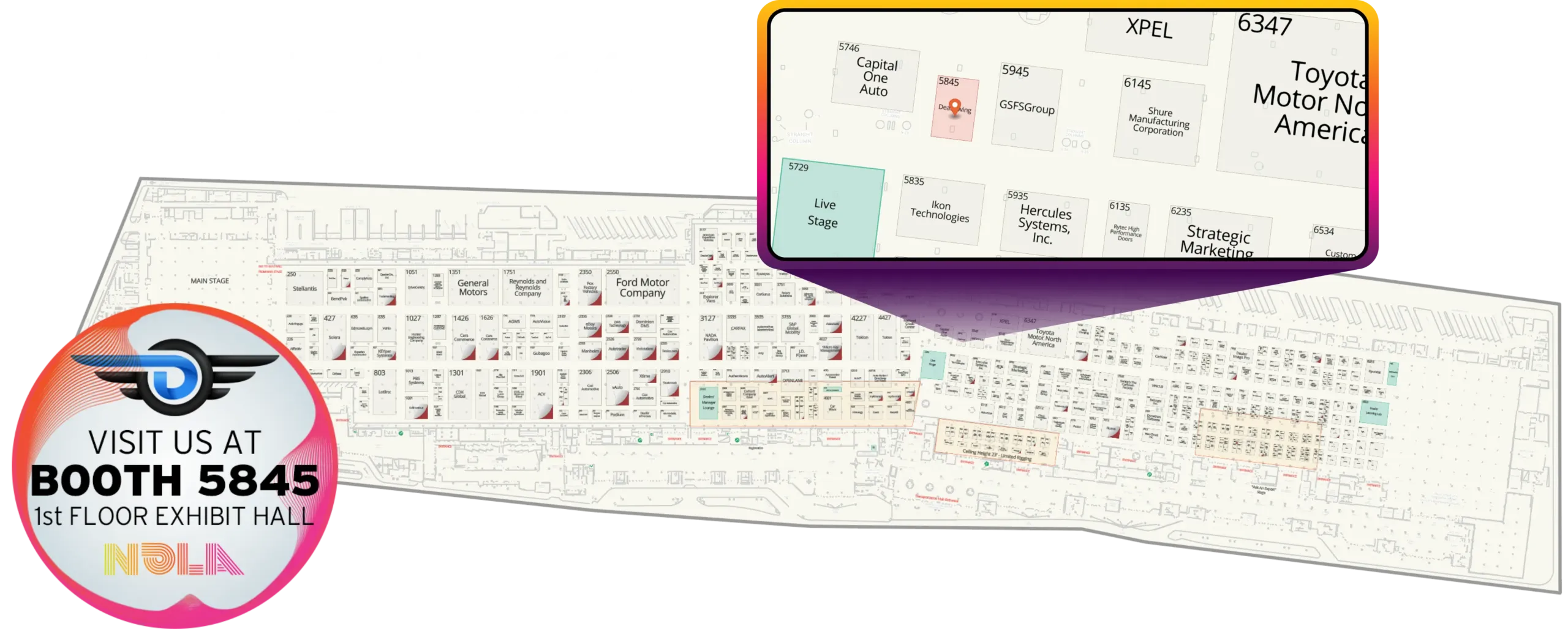 NADA Dealerwing 2025 Show Booth Location Map